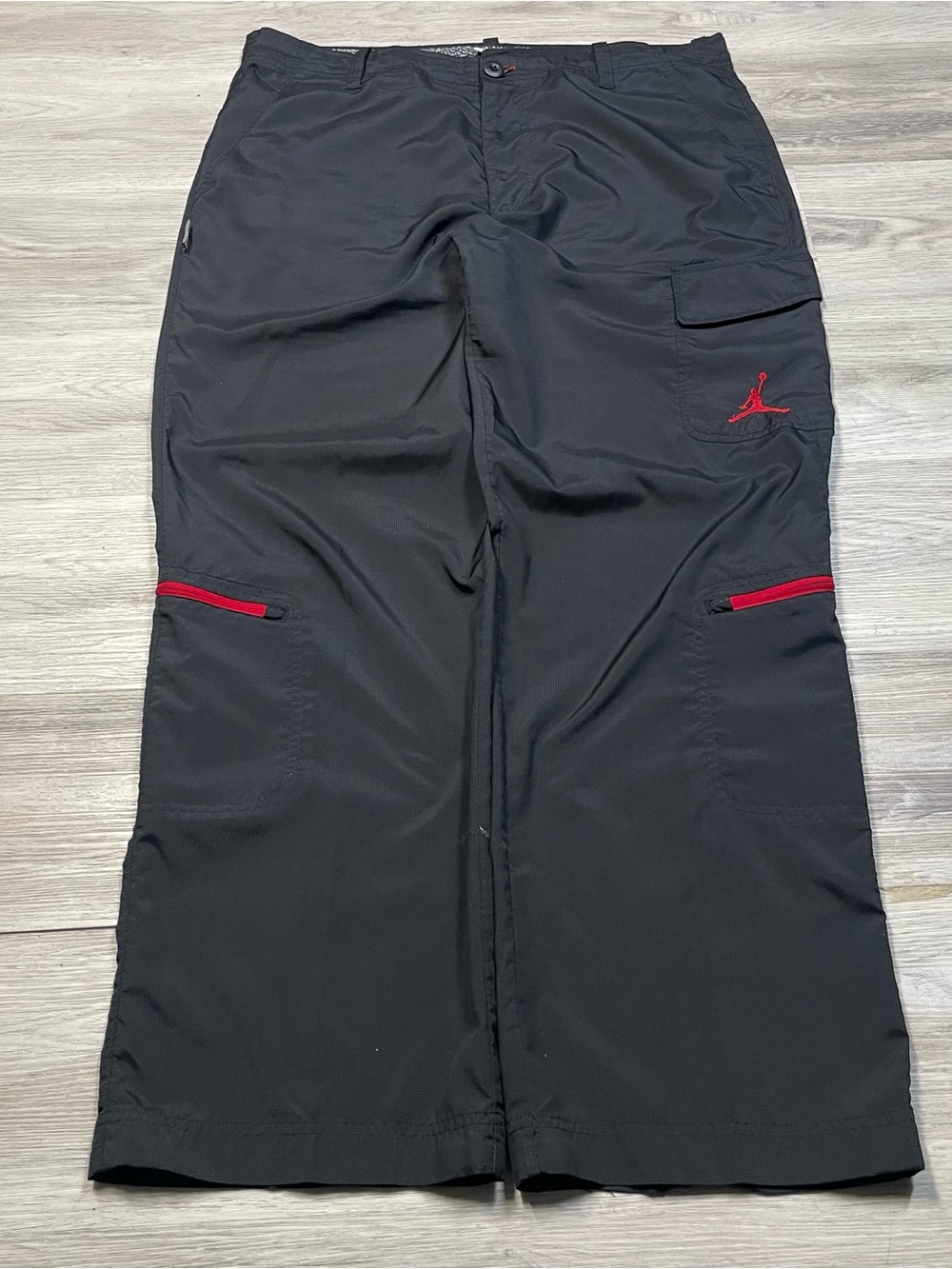 Jordan Black Cargo Pants with Red Accents